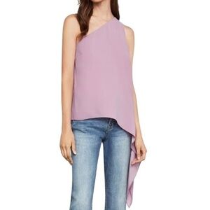 ⚪️ Bcbg maxazria pink one shoulder blouse with tie med